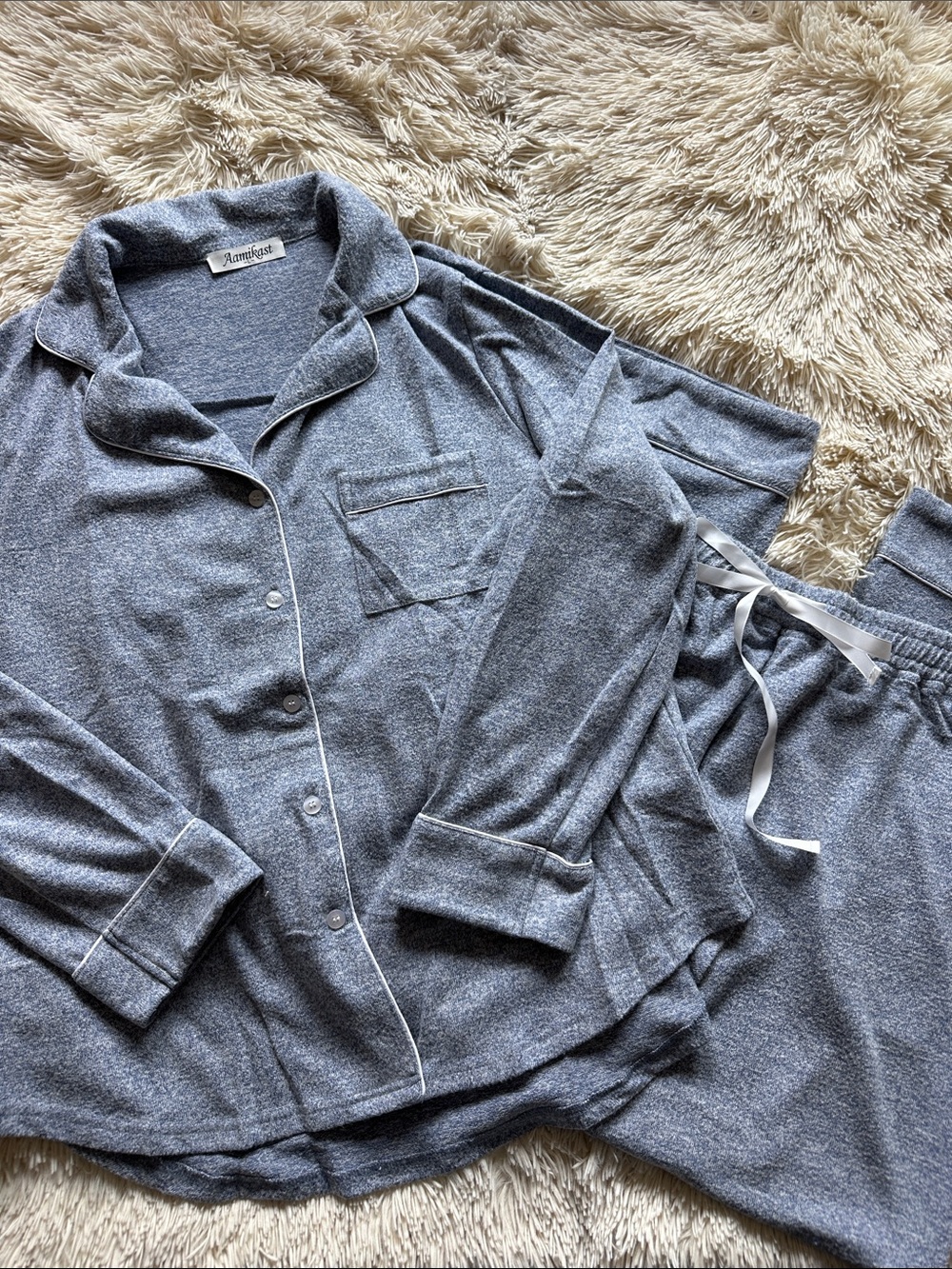 Women's Blue Two-Piece Pajama Set